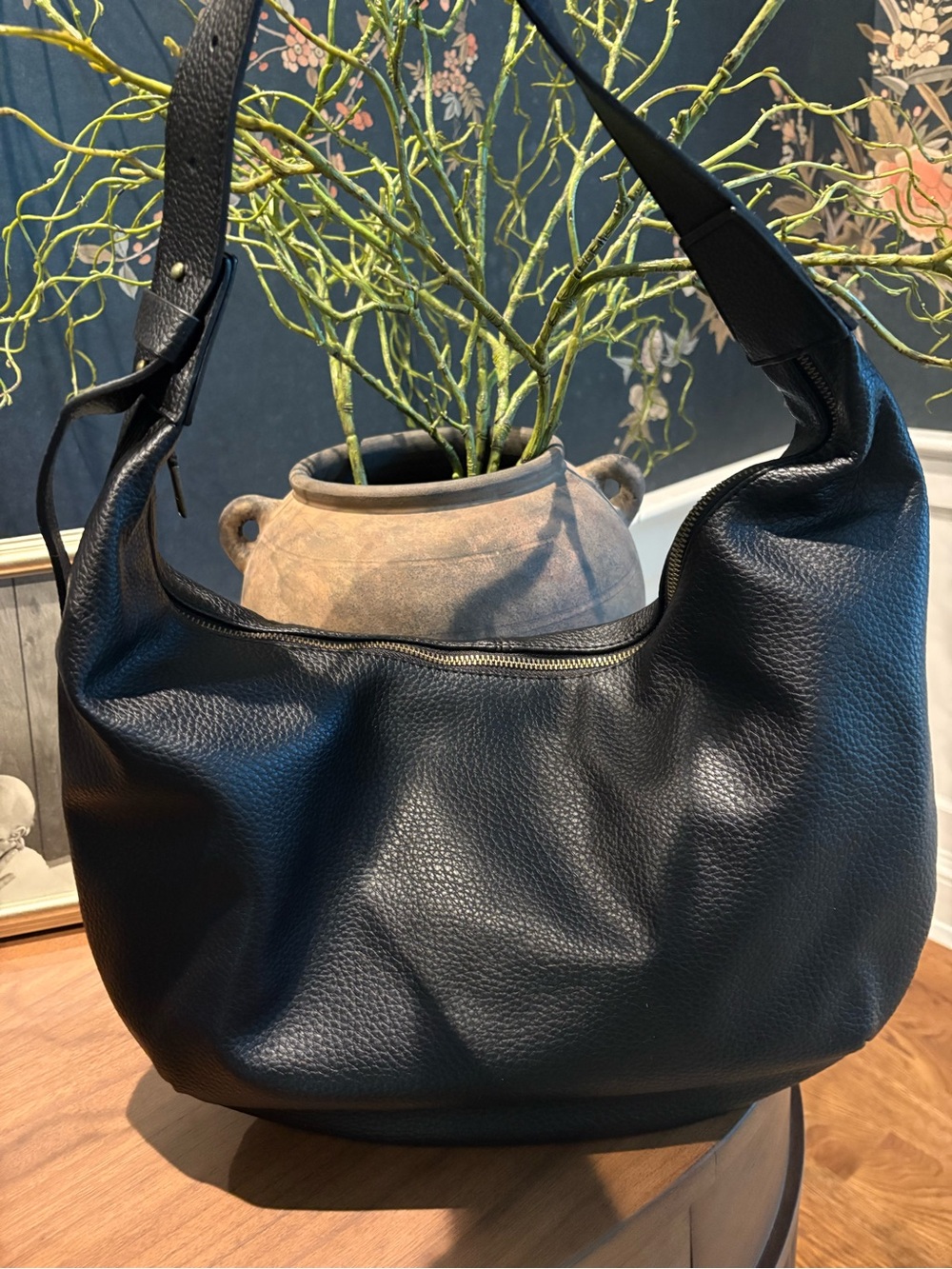 GAP Black Pebbled Leather Shoulder Bag